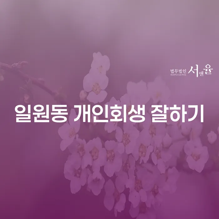 일원동 개인회생 잘하기