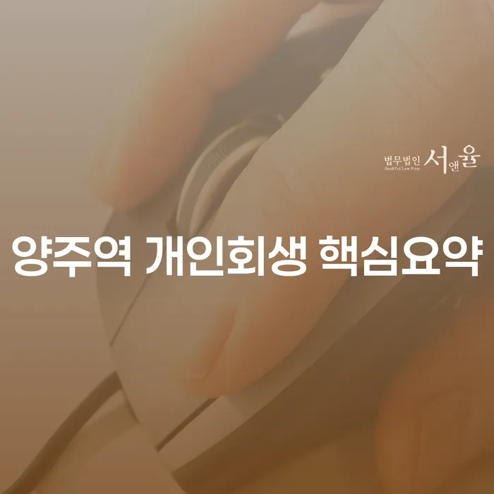 양주역 개인회생 핵심요약