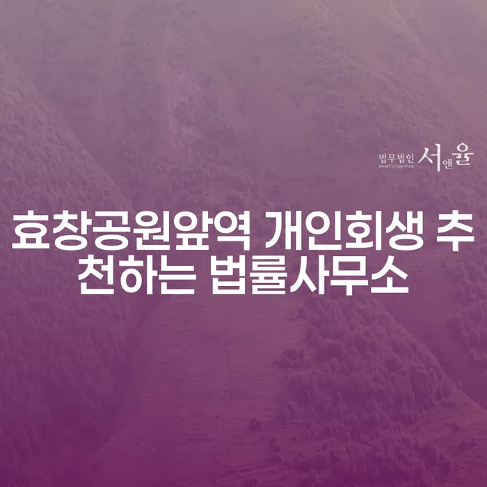 효창공원앞역 개인회생 추천하는 법률사무소