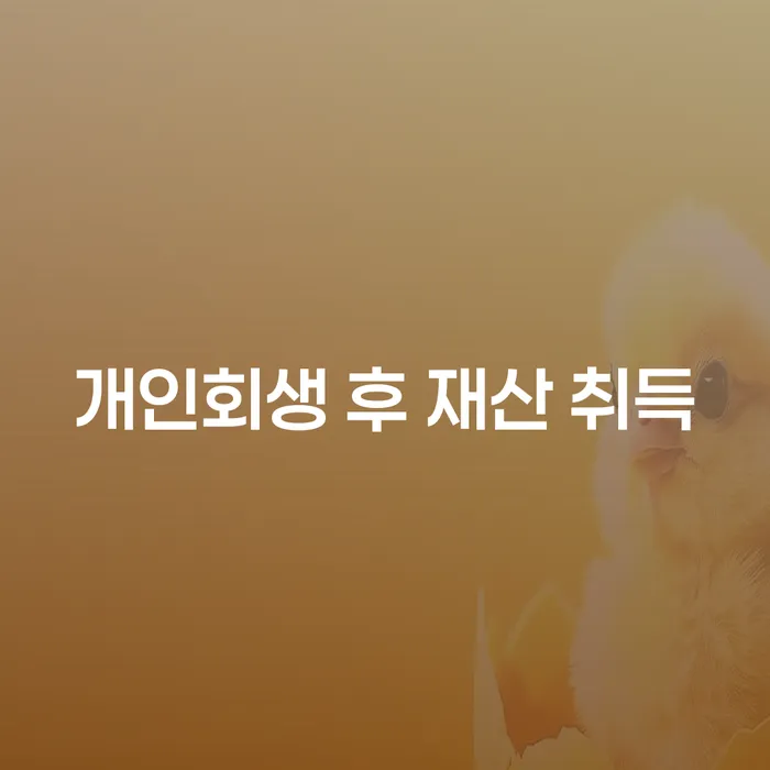 개인회생 후 재산 취득, 어떻게 해야 할까요?